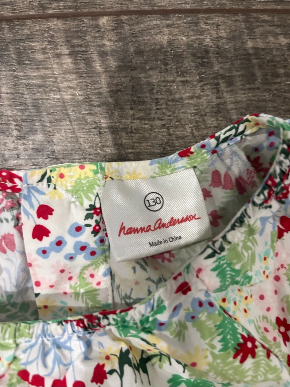 Hanna Andersson White Floral dress with Red & Green Accents